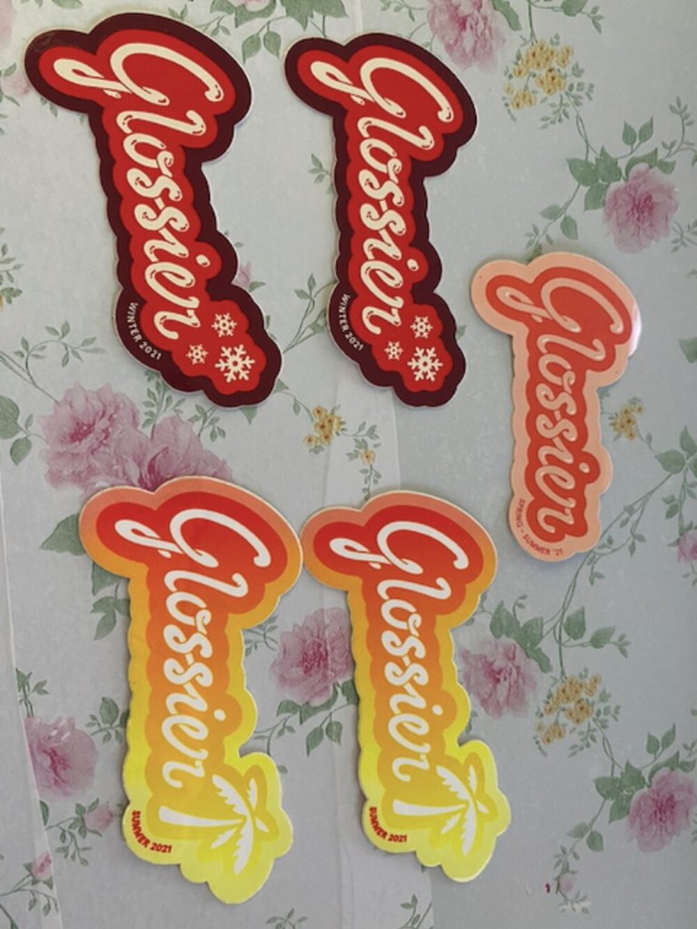 5 Glossier stickers